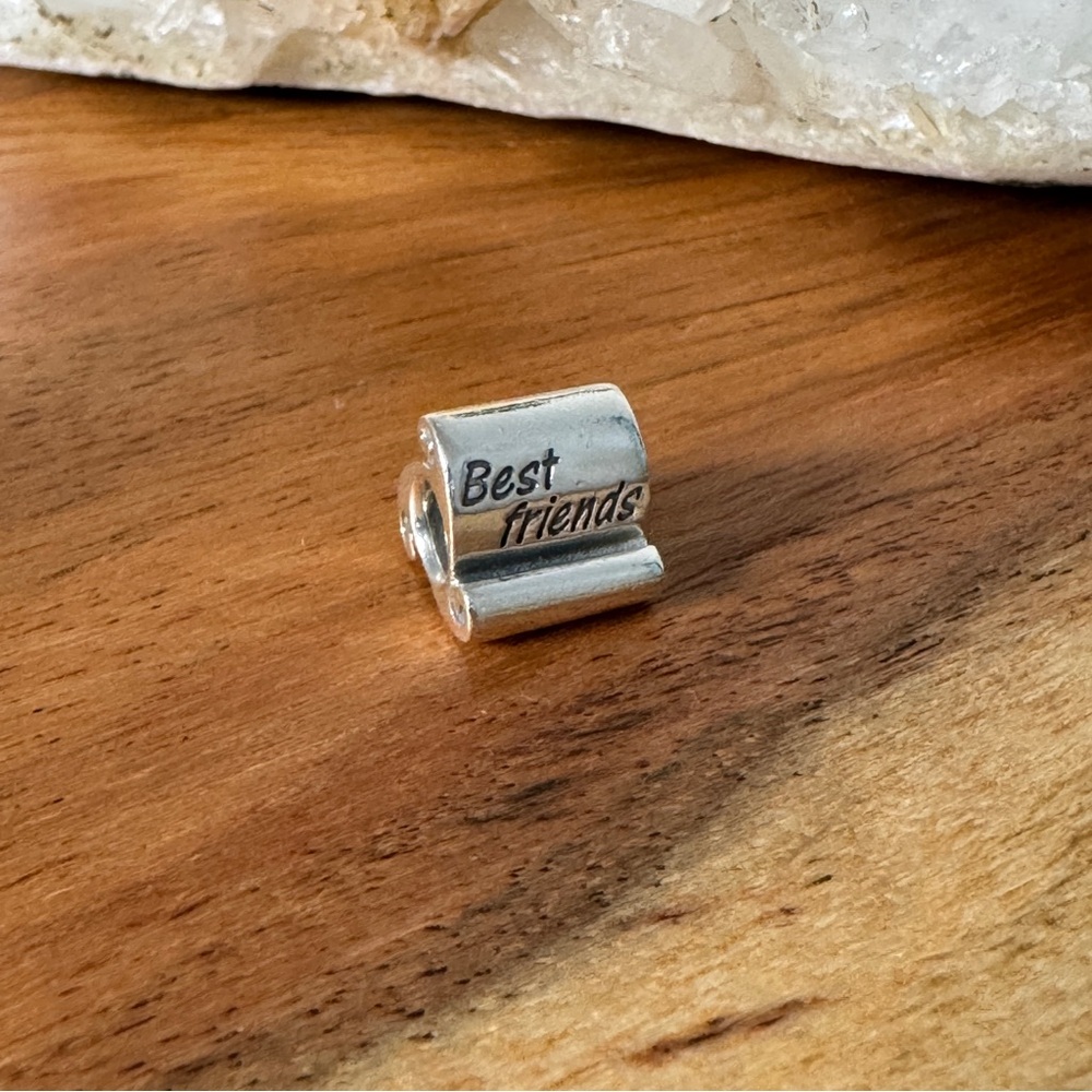 Pandora Authentic Silver Best Friends Scroll Charm